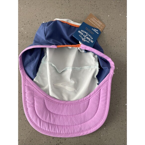 NWT Brooks Running Lightweight Packable Hat Cap Lt Slate Aegan Bright Purple - Picture 3 of 8